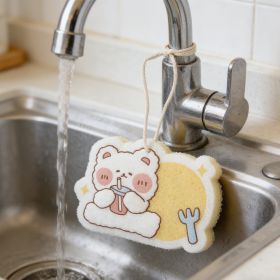 Cute Bear Dishwashing Sponge (Option: 6975603159223)