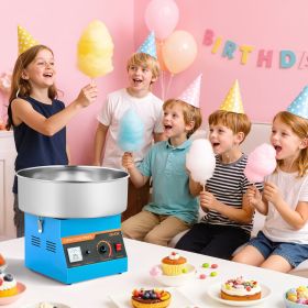 Commercial Cotton Candy Machine Electric Sugar Floss Maker Stainless Steel Blue (Option: Blue)