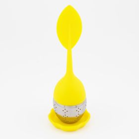 1pc/7pcs Tea Infuser Silicone Handle Stainless Steel Strainer Drip Tray Included - Loose Tea Steeper - Best Tea Infuser For Loose Leaf Or Herbal (Color: 1 Pack Yellow)